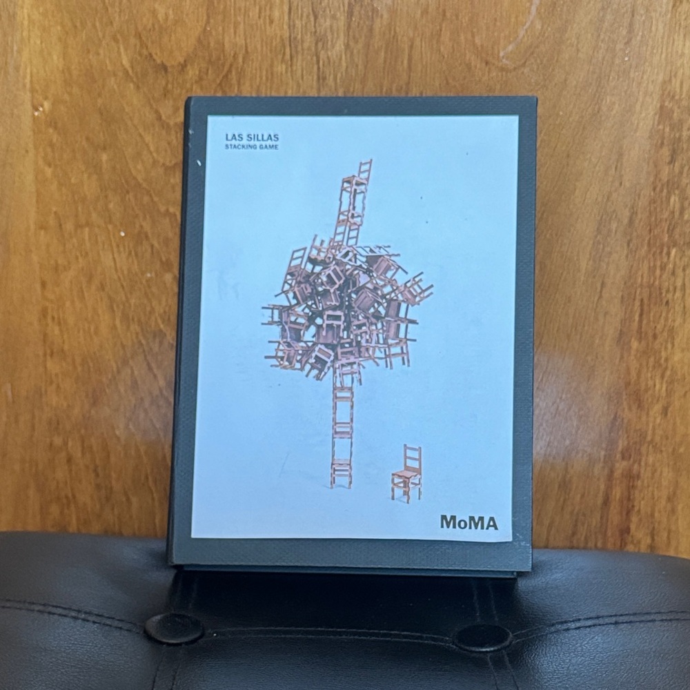 MoMA Las Sillas Artistic Stacking Game with Blue Cover